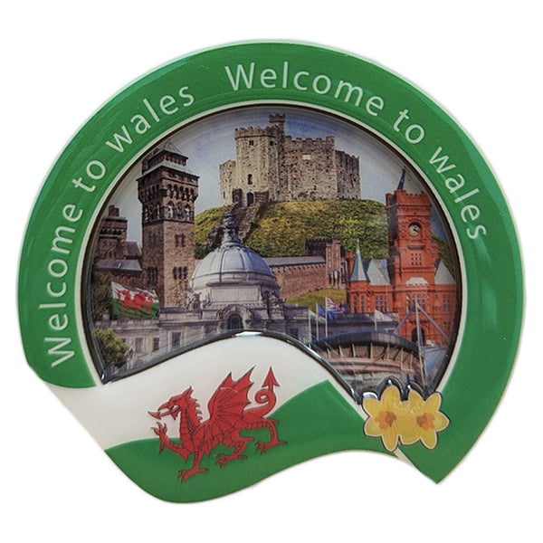 Welcome to Wales Round 3D Epoxy Magnet (3DEM006)