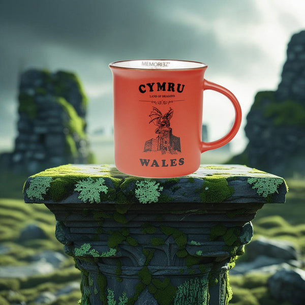 Welsh Red Matt Porcelain Mug