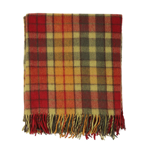Welsh Woollens Recycled Wool Tartan Blanket Throw – Buchanan Autumn | Eco-Friendly Sustainable Wool Blend | Soft, Warm & Durable for Sofa, Bed, Travel, Camping, Picnics & Heritage-Inspired Gift