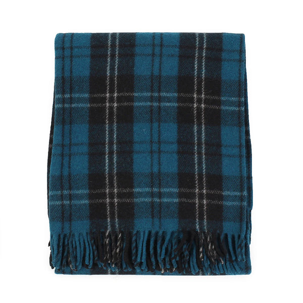 Welsh Woollens Recycled Wool Tartan Blanket Throw – Ramsay Blue | Eco-Friendly Sustainable Wool Blend | Soft, Warm & Durable for Sofa, Bed, Travel, Camping, Picnics & Heritage-Inspired Gift