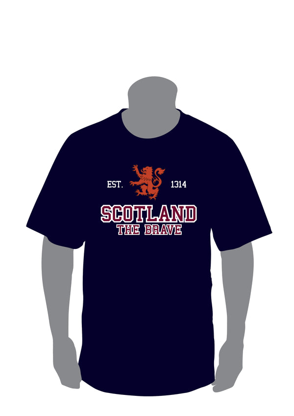 Scotland Est. 1314 “The Brave” Appliqué T-Shirt | Premium Cotton Heritage Tee with Bold Appliqué Design | Comfortable, Durable & Stylish Casual Top | Scottish Pride & Everyday Wear