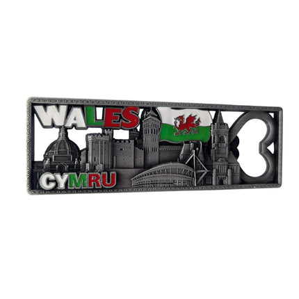 Wales Heart City Metal Magnet