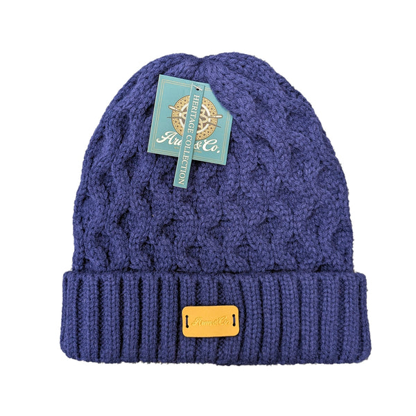 Aran Ladies Hat | Traditional Irish Cable Knit Beanie for Women | Soft Wool Blend Winter Hat | Warm, Breathable & Stylish Cold Weather Accessory | Classic Aran Knit Design with Timeless Elegance