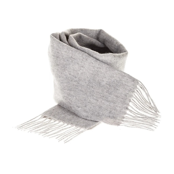 Welsh Woollens 100% Lambswool Scarf Oyster Grey