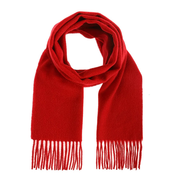 Welsh Woollens 100% Lambswool Scarf Red Rouge