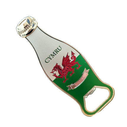 Wales Cymru Flag Bottle Opener Magnet (Bottle Shape)