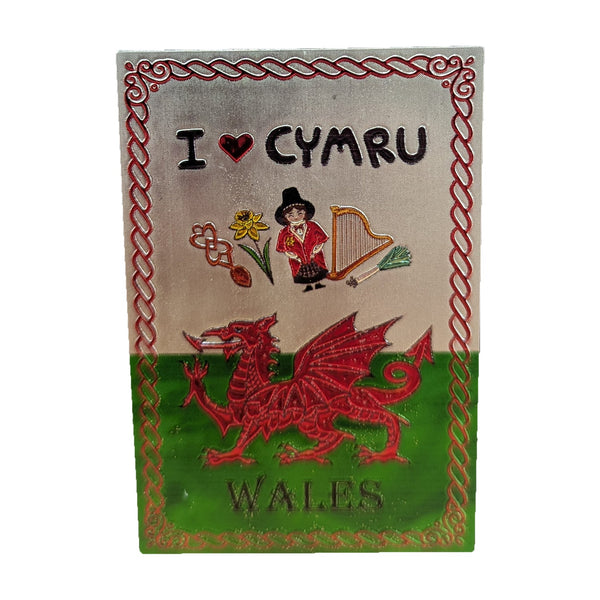Wales I Love Cymru Icons Foil Magnet