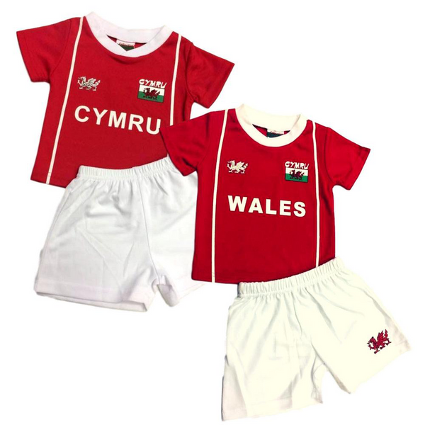 Kids Red Welsh Football Kit | Proud Cymru Design | Comfortable & Breathable Sportswear for Play, Training, or Supporting the Welsh Team