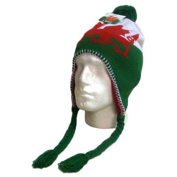 Kids Welsh Peruvian Hat | Warm & Cozy Winter Hat with Ear Flaps and Tassels | Soft, Comfortable & Fun Design | Perfect for Cold Weather, Outdoor Play & Welsh-Themed Outfits Gift for Children