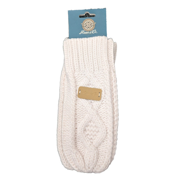 Aran Ladies Mittens | Traditional Irish Wool Knit Winter Mittens | Soft, Warm & Breathable Cold Weather Handwear | Classic Cable Knit Design for Women | Stylish, Durable & Comfortable