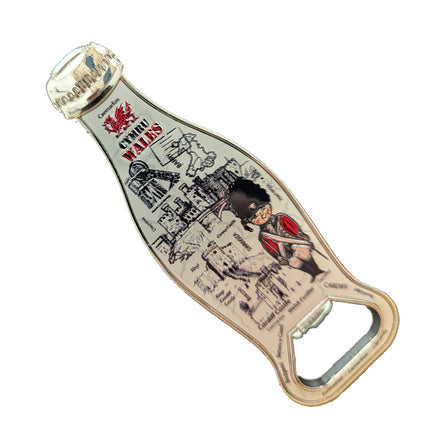 Wales Places Bottle Opener Magnet (Bottle Shape)