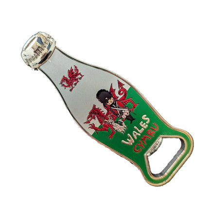 Wales Royal Flag Bottle Opener Magnet (Bottle Shape)