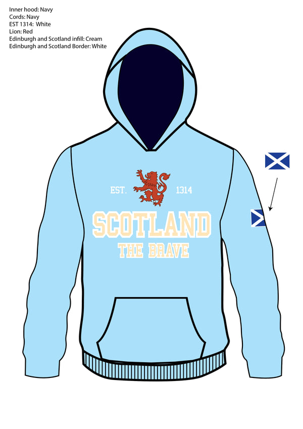 Kids Scotland Est. 1314 “The Brave” Hoodie | Comfortable & Durable Children’s Pullover Sweatshirt with Scottish Heritage Print | Cozy Everyday Wear & Gift | Boys & Girls Casual Hoodie