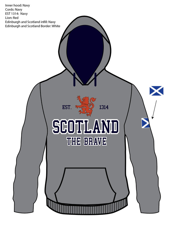 Scotland Est. 1314 “The Brave” Hoodie | Premium Soft Cotton-Blend Pullover with Heritage Appliqué Design | Warm, Durable & Stylish Casual Sweatshirt | Scottish Pride & Everyday Comfort