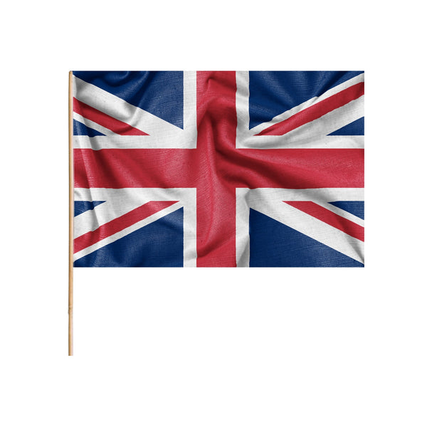 Union Jack 12x18 Inch Hand Waving Flag | Premium Mini British UK Flag with Durable Polyester Fabric & Sturdy Stick | Perfect for Parades, Sports Events, Parties, Festivals & National Celebrations