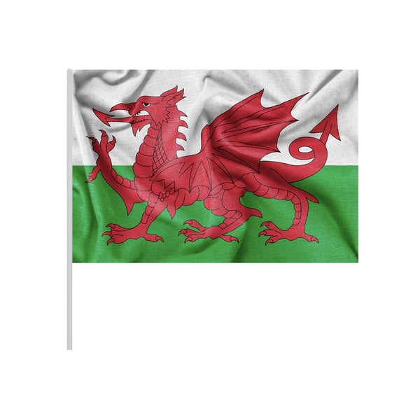 Wales 9x6 Hand Flag | Durable Polyester Welsh Flag with Handheld Stick | Perfect for Sports Events, Parades, Celebrations, Festivals, Match Days & Supporting Wales with National Pride Anywhere