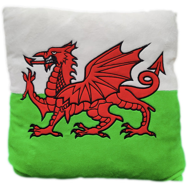 Wales Flag Cushion | Welsh Dragon Flag Throw Pillow | Bold & Comfortable Decorative Cushion for Home Décor, Gifts & Travel Keepsakes | Show Your Welsh Pride